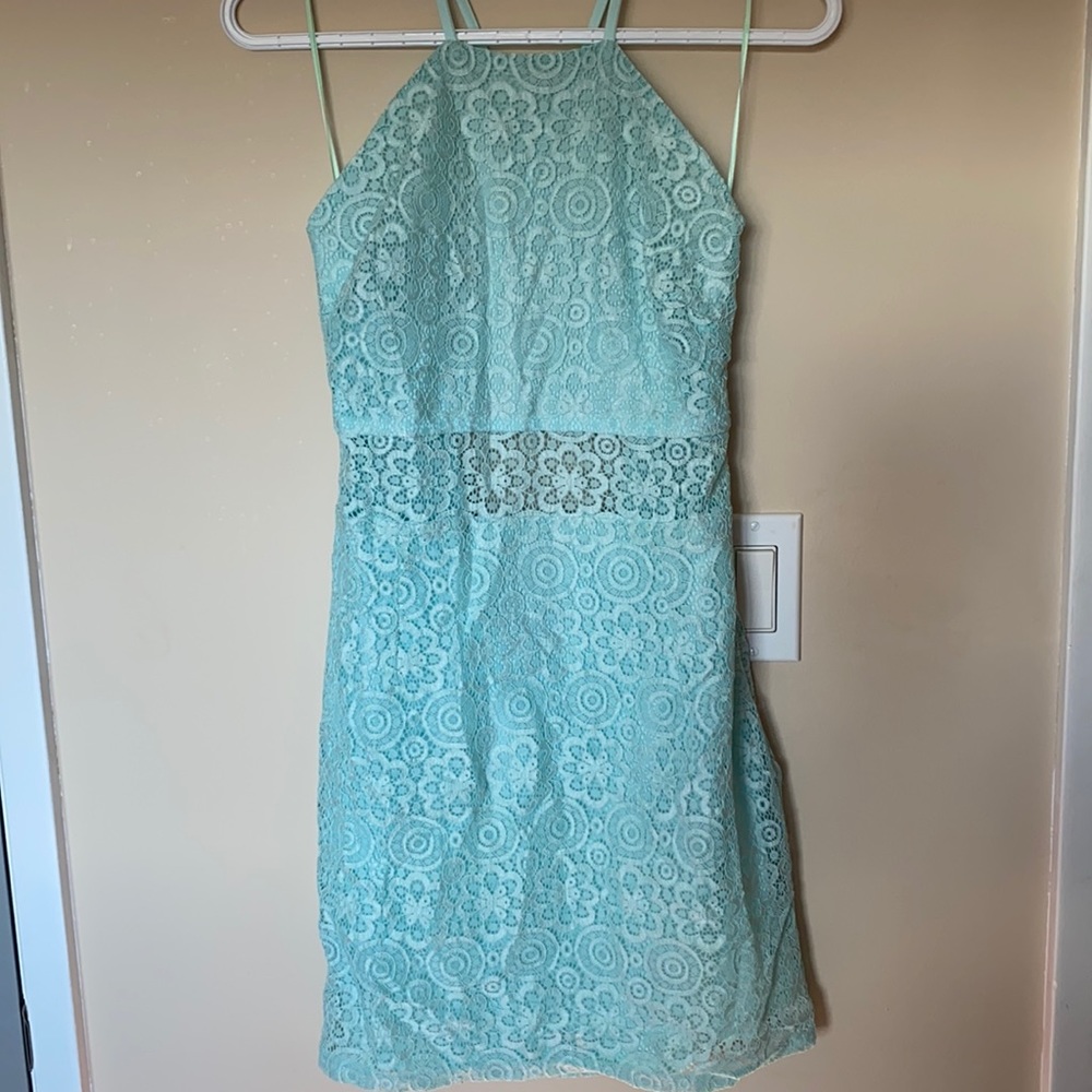 Worn once, adjustable lace spaghetti strap dress